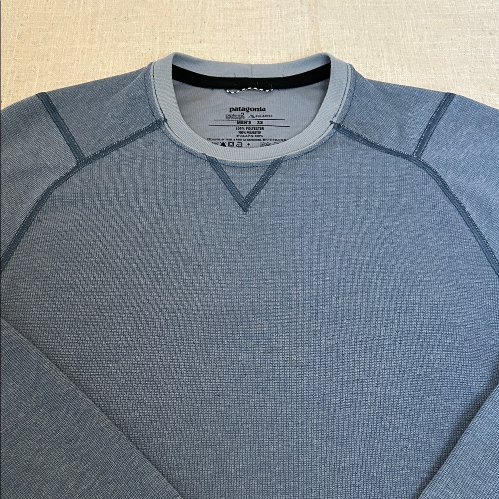 Patagonia Capilene 2 Lightweight Crew Long Sleeve Men's XS Blue Outdoor Hiking - Picture 9 of 11